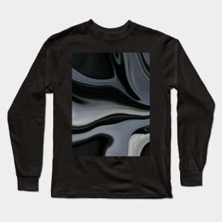 Oily Black Marble Landscape Long Sleeve T-Shirt